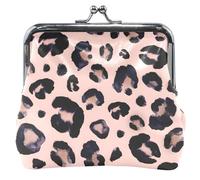 Porte-monnaie en cuir avec boucle et fermeture éclair Motif léopard des neiges Noir/gris/beige, Snow Leopard Noir Gris Beige, Classique