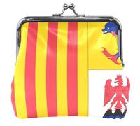 Porte-monnaie en cuir avec drapeau de la Provence Alpes Côte d'Azur pour femme, jolie boucle, fermeture à baiser, petite pochette porte-monnaie