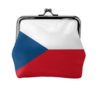 Porte-monnaie en cuir avec fermeture à glissière et drapeau de la République tchèque - Petit portefeuille pour femme