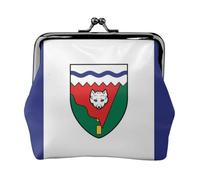 Porte-monnaie en cuir avec fermeture à glissière et drapeau des Territoires du Nord-Ouest - Petit portefeuille pour femme