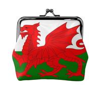 Porte-monnaie en cuir avec fermeture à glissière et drapeau du Pays de Galles - Petit portefeuille pour femme