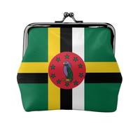 Porte-monnaie en cuir avec fermoir en forme de drapeau de la Dominique pour femme