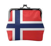 Porte-monnaie en cuir avec fermoir en forme de drapeau de la Norvège pour femme