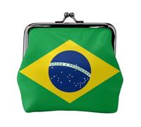 Porte-monnaie en cuir avec fermoir en forme de drapeau du Brésil pour femme