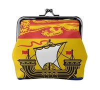 Porte-monnaie en cuir avec fermoir en forme de drapeau du Nouveau-Brunswick pour femme