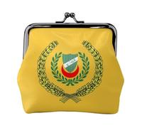 Porte-monnaie en cuir avec fermoir en forme de drapeau du sultan de Kedah - Petit portefeuille pour femme