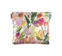 Porte-monnaie en cuir avec fleurs douces et couleurs impressionnistes pour femmes et filles