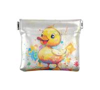 Porte-monnaie en cuir avec illustration détaillée du système solaire pour femme, Canard mignon, 1 size, Moderne