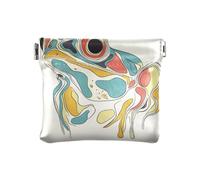 Porte-monnaie en cuir avec illustration détaillée du système solaire pour femme, Grenouille esthétique, 1 size, Moderne
