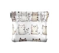 Porte-monnaie en cuir avec illustration détaillée du système solaire pour femme, Sweet Burmesecats Blanc, 1 size, Moderne