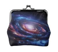 Porte-monnaie en cuir avec impression d'énergie cosmique en spirale pour homme et femme