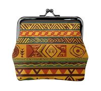 Porte-monnaie en cuir avec imprimé national africain pour femmes et filles - Mini pochette portefeuille avec fermeture à baiser - Joli portefeuille en cuir, Noir , Taille unique, Pochette à monnaie