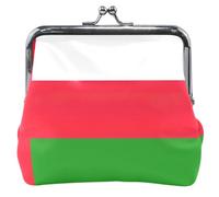 Porte-monnaie en cuir avec motif drapeau de l'Oman pour femme avec boucle de verrouillage, Drapeau d'Oman, Classique