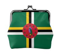 Porte-monnaie en cuir avec motif drapeau du Commonwealth de la Dominique pour femme, petit portefeuille avec serrure à baiser, mini porte-cartes pour clés, rouge à lèvres, joli porte-monnaie pour