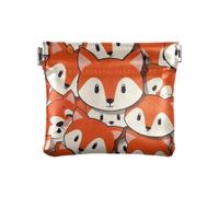 Porte-monnaie en cuir avec motif renard mignon pour femmes, accessoires de voyage pratiques pour femmes pequena para