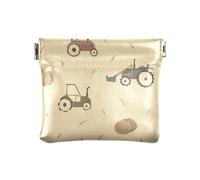 Porte-monnaie en cuir avec motif tracteur Haystack pour femme, Motif mignon de botte de foin de tracteur, 1 Size, Accessoire de voyage