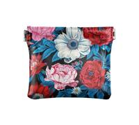 Porte-monnaie en cuir avec pivoines et marguerites rouge et bleu tendance pour femme, sac de maquillage unique pour homme et femme, voyage guarda monedas para carro