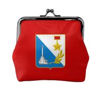 Porte-monnaie en cuir avec verrou de baiser et drapeau Sébastopol - Petit portefeuille pour femme