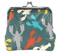 Porte-monnaie en cuir bleu sarcelle pour femmes et filles avec verrou pour pièces de monnaie, Trendy Animals Bleu sarcelle, OneSize