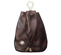 Porte-monnaie en cuir de vachette - 1 pièce, en cuir véritable avec cordon de serrage, pochette ďe rangement vintage faite main én çuir đe vachette, 9 x 2 x 11,5 cm, petit porte-monnaie èn ćuir, ṕorte