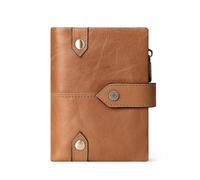 Porte-monnaie en cuir de vachette unisexe pour homme et femme, kaki, Taille unique