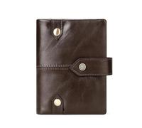 Porte-monnaie en cuir de vachette unisexe pour homme et femme, marron, Taille unique