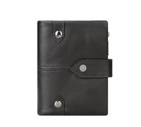 Porte-monnaie en cuir de vachette unisexe pour homme et femme, Noir , Taille unique
