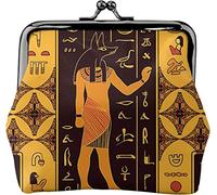 Porte-Monnaie en Cuir des Dieux égyptiens pour Femmes, Petite Pochette à Monnaie avec Fermoir à Fermeture à glissière et Portefeuille à Boucle pour Cadeau de Fille