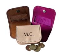 Porte-Monnaie en Cuir Fait Main, Minimaliste, Cousu Point Sellier, fabriqué en France et Personnalisable.