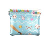 Porte-monnaie en cuir imperméable avec motif vague de but de baseball pour femme - Mini porte-monnaie pour homme et femme - Voyage monedero para carro
