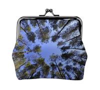 Porte-monnaie en cuir imprimé arbre pour homme et femme avec verrou de baiser