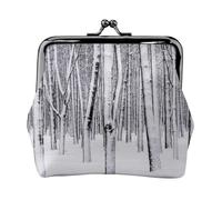 Porte-monnaie en cuir imprimé arbre pour homme et femme avec verrou de baiser