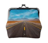Porte-monnaie en cuir imprimé « Freeway Highway Road in the Desert » pour homme et femme