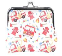 Porte-monnaie en cuir imprimé pour femmes mignon fermeture éclair baiser camion de pompier rouge portefeuille pour pétition, camion de feu rouge, classique, camion de feu rouge, classique, Fire Truck