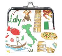 Porte-monnaie en cuir italien avec boucle pour femme et fille, Funny Sketch Italy, OneSize