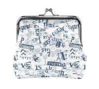 Porte-Monnaie en Cuir Letter Chaos pour Femme, Portefeuille Compact avec Fermoir, Petite Pochette Vintage pour Cartes, élé Sac de Voyage, Pochette Mignonne et stylée