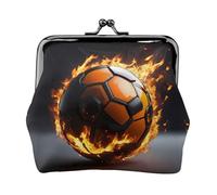 Porte-monnaie en cuir microfibre imprimé ballon de football pour femme, mini portefeuille pour cartes et rouge à lèvres