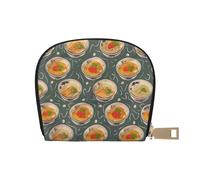 Porte-monnaie en cuir mignon avec fermeture éclair pour homme et femme, avec motif coquetier, nouilles, ramen, blanc, taille unique, porte-monnaie