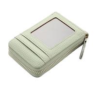 Porte Monnaie en Cuir Mini Portefeuille Court en Cuir synthétique avec Fermeture éclair for Femme, Porte-Cartes d'identité et de Banque(K3219 Light Green)