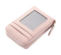 Porte Monnaie en Cuir Mini Portefeuille Court en Cuir synthétique avec Fermeture éclair for Femme, Porte-Cartes d'identité et de Banque(K3219 Pink)