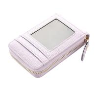 Porte Monnaie en Cuir Mini Portefeuille Court en Cuir synthétique avec Fermeture éclair for Femme, Porte-Cartes d'identité et de Banque(K3219 Purple)