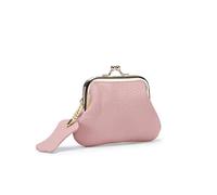 Porte-monnaie en cuir Petit porte-monnaie Changement avec Kiss Money Bag pour filles Beau porte-monnaie Clé en cuir avec serrure à baiser, a