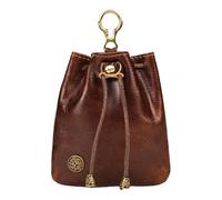 Porte-Monnaie en Cuir - Porte-clés rétro avec - Sac de Rangement pour Cubes, Bijoux, Herbes - Accessoires Polyvalents pour Le Moyen-Âge LARP Cosplay Hommes et Femmes, Rouge foncé, Voir