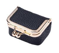 Porte-Monnaie en Cuir, Porte-Monnaie en Cuir pour Femme - Petit Organisateur de Maquillage | Kiss Lock Porte-Monnaie Pochette de Changement Trousse de Toilette de Maquillage pour Femmes pour Voyage