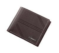 Porte Monnaie en Cuir Portefeuille Court Horizontal en Cuir Souple for Homme, Porte-Cartes de crédit et d'identité(Coffee)