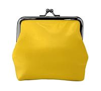 Porte-monnaie en cuir pour femme avec fermeture à baiser, motif canard laiteux, jaune, mini porte-monnaie