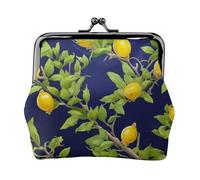 Porte-monnaie en cuir pour femme avec fermeture à baiser, porte-monnaie citronnier