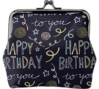 Porte-monnaie en cuir pour femme avec inscription « Happy Birthday » - Petite pochette à monnaie avec fermoir à boucle - Cadeau pour fille, Comme indiqué sur la photo, Taille unique, Organiseur de sac