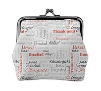 Porte-Monnaie en Cuir pour Femme avec Phrase de Remerciement dans différentes Langues, Petite Pochette à Monnaie avec Fermoir à Fermeture à glissière, Portefeuille à Boucle pour Cadeau de Fille