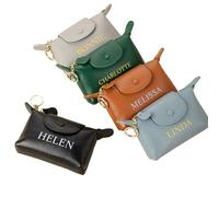 Porte-monnaie en cuir pour femme avec porte-clés, petit porte-monnaie avec fermeture éclair et bouton pour femme, mini sac d'argent classique, cadeau pour elle/maman/demoiselles d'honneur, multicolore